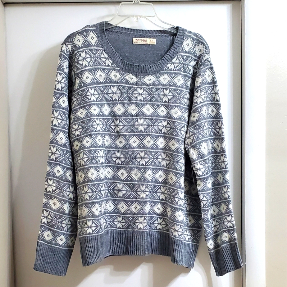 Gray Winter Pattern Sweater